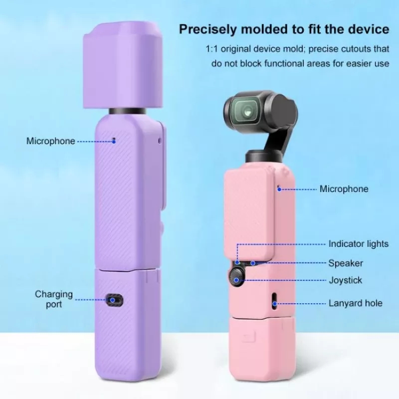 PULUZ 6-in-1 Protective Case Kit, skirta DJI Osmo Pocket 3 – rožinė (TPU/PU)