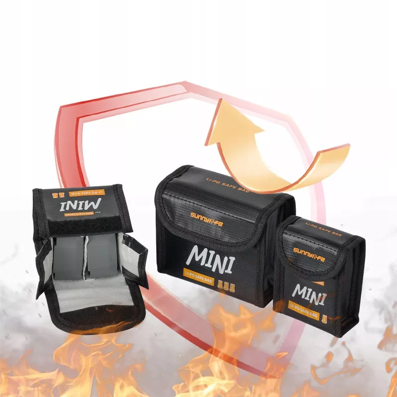 SUNNYLIFE Fireproof Battery Storage Case for 3x DJI Mini 5/4/3 Pro Mini 3 Batteries N5p-dc085-3