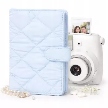LOVEINSTANT Fotoalbumas 108 nuotraukoms, suderinamas su Fujifilm Instax Mini 12 40 11 9 8 7 Evo LiPlay Link, mėlynas, dygsniuotas