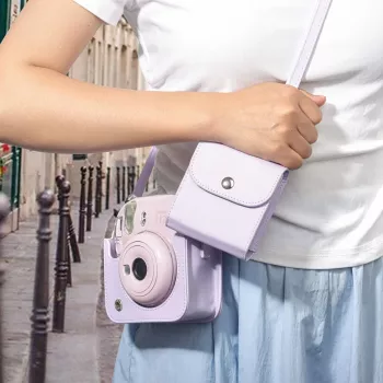 LOVEINSTANT fotoalbumų dėklas, skirtas Fujifilm Instax Square ir Mini nuotraukoms – violetinis, 64 nuotraukos