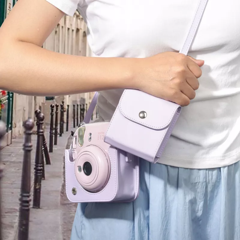 LOVEINSTANT fotoalbumų dėklas, skirtas Fujifilm Instax Square ir Mini nuotraukoms – violetinis, 64 nuotraukos