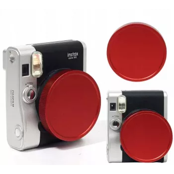 LOVEINSTANT Apsauginis objektyvo dangtelis, skirtas Fujifilm Instax Mini 90 – raudonas