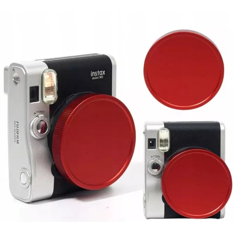 LOVEINSTANT Apsauginis objektyvo dangtelis, skirtas Fujifilm Instax Mini 90 – raudonas