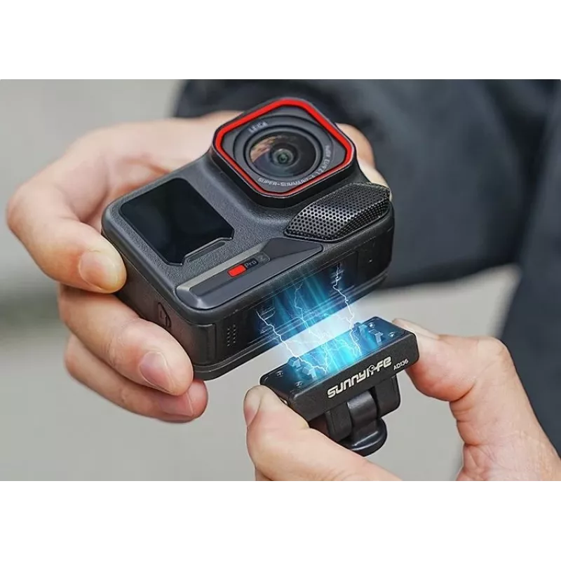 SUNNYLIFE Magnetic Quick Release Mount su 1/4 colio sraigtu, skirtas Insta360 X4, X3, Ace Pro ir kt. - juoda (AD136-D)