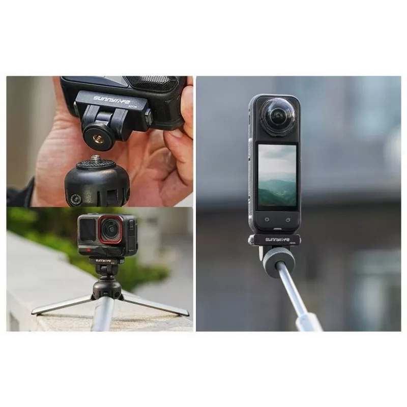 SUNNYLIFE Magnetic Quick Release Mount su 1/4 colio sraigtu, skirtas Insta360 X4, X3, Ace Pro ir kt. - juoda (AD136-D)