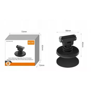 SUNNYLIFE Quick Release Mount 1/4 inch su magnetiniu pagrindu, skirtas DJI Osmo Nano / DJI Action 6 / DZ-141-D