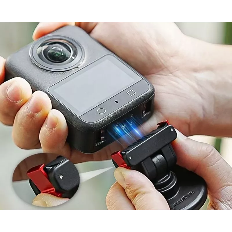 SUNNYLIFE Magnetic Quick Release Mount 1/4 inch Base for DJI Osmo Action 5 Pro 4 3 2 / Insta360 - Black