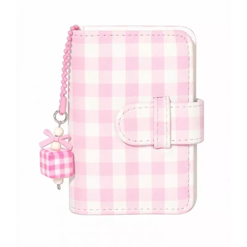 LOVEINSTANT Pocket Photo Album for 28 Instax Mini Photos - Grid Pattern - Pink