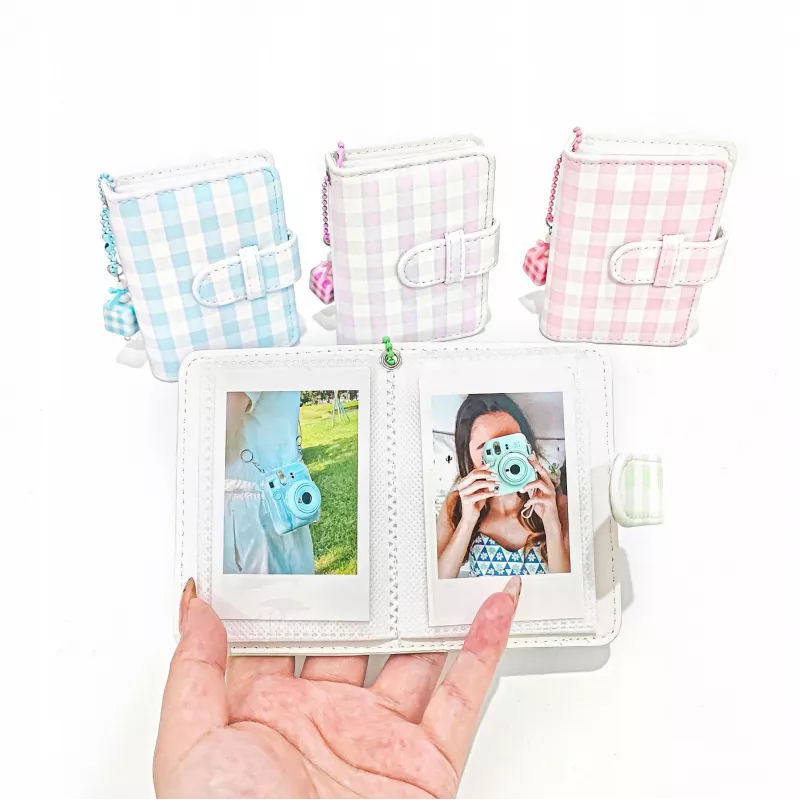 LOVEINSTANT Checkered Green Pocket Photo Album for 28 Instax Mini & Zink Prints