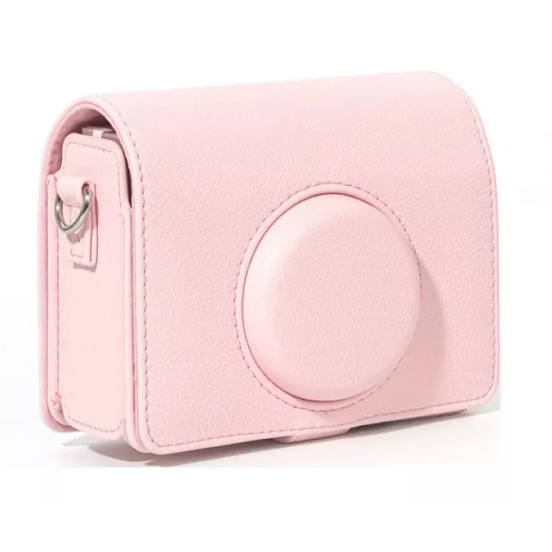 LOVEINSTANT 4-in-1 komplektas: dėklas, fotoalbumas, LCD apsauginis stikliukas ir objektyvo gaubtelis, skirta Fujifilm Instax Mini Evo - rožinė