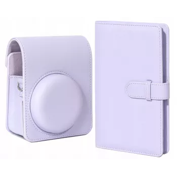 LOVEINSTANT fotoaparato dėklas ir nuotraukų albumo rinkinys, skirtas Fujifilm Instax Mini 13 – violetinis