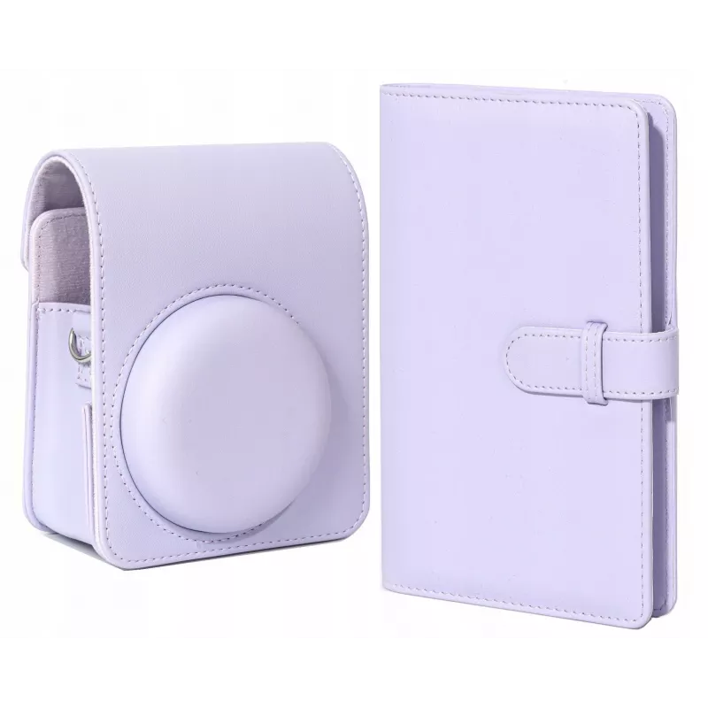 LOVEINSTANT fotoaparato dėklas ir nuotraukų albumo rinkinys, skirtas Fujifilm Instax Mini 13 – violetinis