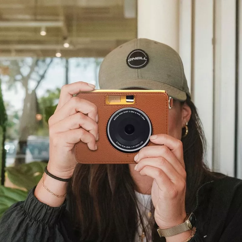 LOVEINSTANT Case Cover Pouch for Kodak Mini Shot 3 Era MS300 Instant Camera - Brown