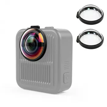 PULUZ 2x Grūdinto stiklo lęšių apsauga, skirta GoPro Max 2 – juodas rėmelis