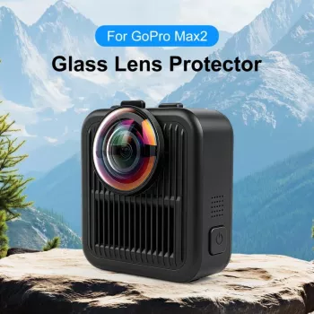 PULUZ 2x Grūdinto stiklo lęšių apsauga, skirta GoPro Max 2 – juodas rėmelis