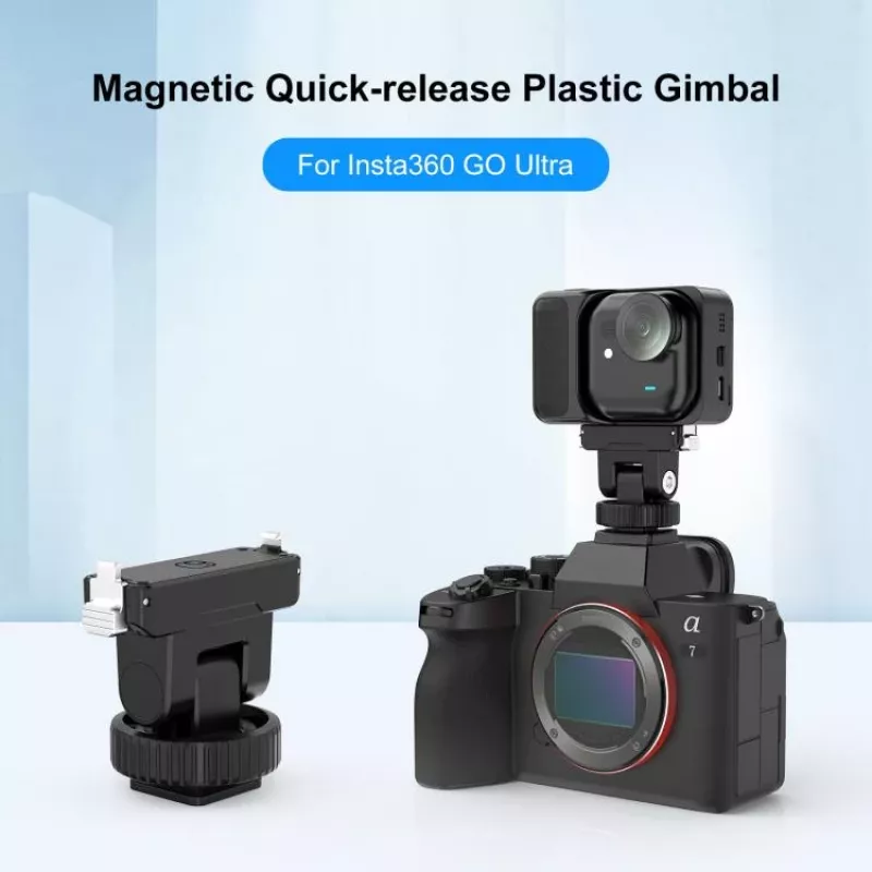 PULUZ Magnetinis greito atlaisvinimo laikiklis su 1/4 colio sriegiu ir šalto bato adapteriu, skirtas Insta360 GO Ultra, veiksmo kameroms - PU1073B