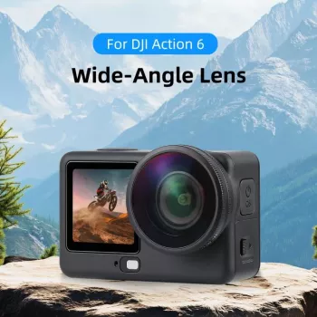 PULUZ plataus kampo objektyvas FOV 185° DJI Osmo Action 6 / HD stiklas / PU1103