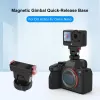 PULUZ PU1071B magnetinis greito atleidimo laikiklis su 1/4 ir ISO jungtimis, skirtas DJI Osmo Action 6 / Nano