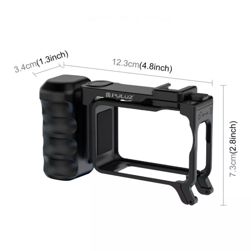 PULUZ Frame Mount + Grip + Cold Shoe Adapter, skirta DJI Osmo Action 6 / PU1096B