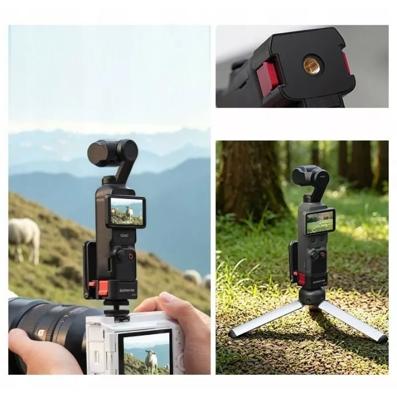 SUNNYLIFE Magnetic Mount Adapter 1/4 inch for DJI Osmo Pocket 3 - Black