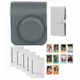 LOVEINSTANT 4-in-1 rinkinys: Apsauginis dėklas, Fotoalbumas (96 nuotraukoms), Rėmeliai ir Lipdukai, skirta Fujifilm Instax Mini 41 - Pilka