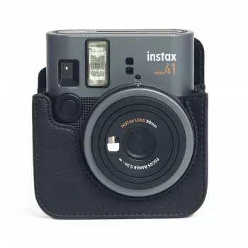 LOVEINSTANT 4-in-1 Accessory Bundle, Fujifilm Instax Mini 41 – juodas dėklas, albumas, rėmeliai ir lipdukai