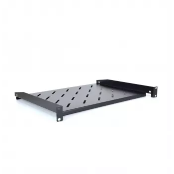 RACKTEL RL-PD600S 1U 19 colių priekinio montavimo lentyna, 600 mm gylis, 20 kg apkrova, juoda (RAL 9005)