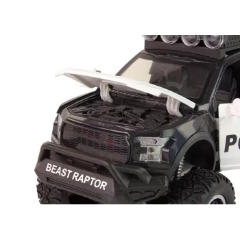 LEAN TOYS Visureigis Raptor Policija su atidaromomis durelėmis, garsu ir šviesomis