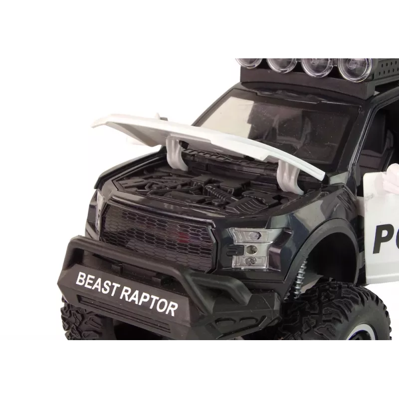 LEAN TOYS Visureigis Raptor Policija su atidaromomis durelėmis, garsu ir šviesomis