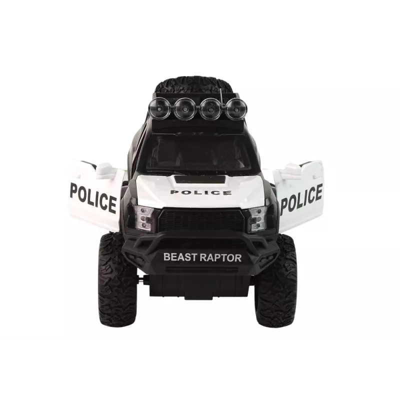 LEAN TOYS Visureigis Raptor Policija su atidaromomis durelėmis, garsu ir šviesomis