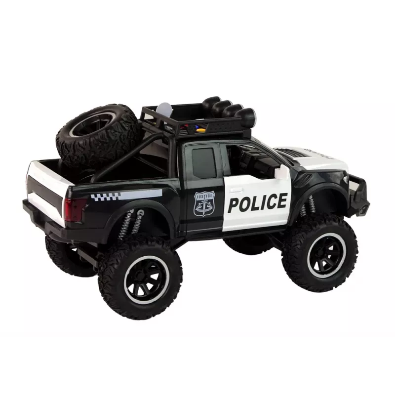 LEAN TOYS Visureigis Raptor Policija su atidaromomis durelėmis, garsu ir šviesomis