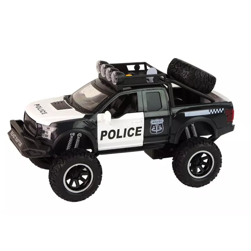LEAN TOYS Visureigis Raptor Policija su atidaromomis durelėmis, garsu ir šviesomis