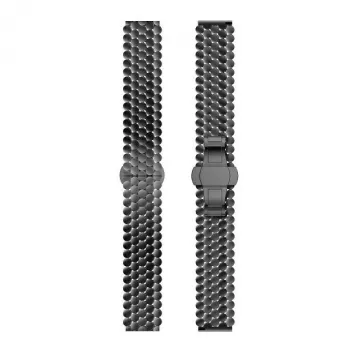 Beline Watch Band 22mm Metal Honeycomb Black