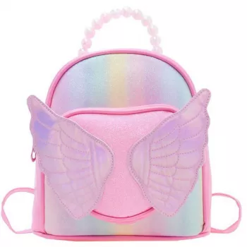 Vaikiška kuprinė LEAN Shiny Wings Pearls Pink 22cm