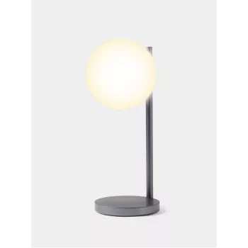 Lexon Bubble Lamp LED stalinė lempa su 15W Qi belaidžiu įkrovikliu, ginklų metalo spalvos
