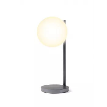 Lexon Bubble Lamp LED stalinė lempa su 15W Qi belaidžiu įkrovikliu, ginklų metalo spalvos
