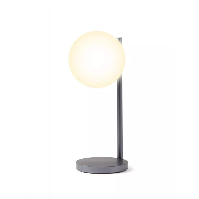 Lexon Bubble Lamp LED stalinė lempa su 15W Qi belaidžiu įkrovikliu, ginklų metalo spalvos