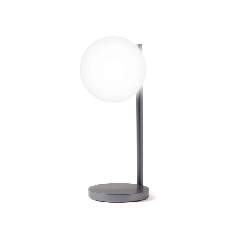 Lexon Bubble Lamp LED stalinė lempa su 15W Qi belaidžiu įkrovikliu, ginklų metalo spalvos