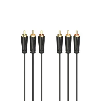 HAMA 3x RCA į 3x RCA garso/vaizdo kabelis 3m, paauksuotomis jungtimis