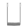 Newell USB-C į USB-C laidas 100W, 1,5 m, silikoninis, spiralinis, pilkas