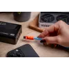 Newell USB-C į USB-C laidas 100W 1,5m Silikoninis spiralinis Mėlyna-Orinžinė