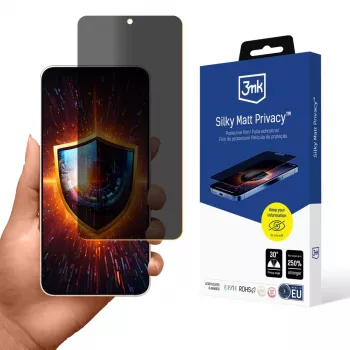 3MK Silky Matt Privacy – Matinis privatumo ekrano apsauginis stiklas, skirtas „Samsung Galaxy S25 Edge“