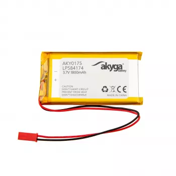 Akyga AKY0157 LP584174 Li-Po 3.7V 1800mAh Įkraunama Baterija su PCM JST 2.54 2-Pin 150mm