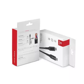 Crong Armor Link USB-C į USB-C laidas 100W PD 5A 200cm Juodas