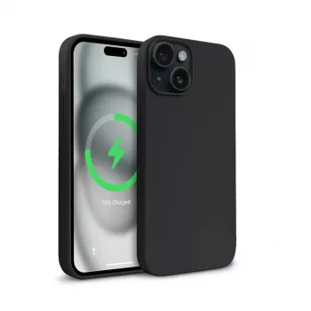 Crong Color Cover Magnetic Case, skirta Apple iPhone 15 Plus su MagSafe (Juoda)