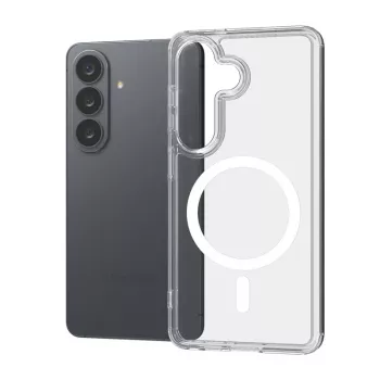Crong Hybrid Clear Magnetic Case, skirtas Samsung Galaxy S26 – suderinamas su MagSafe (permatomas)