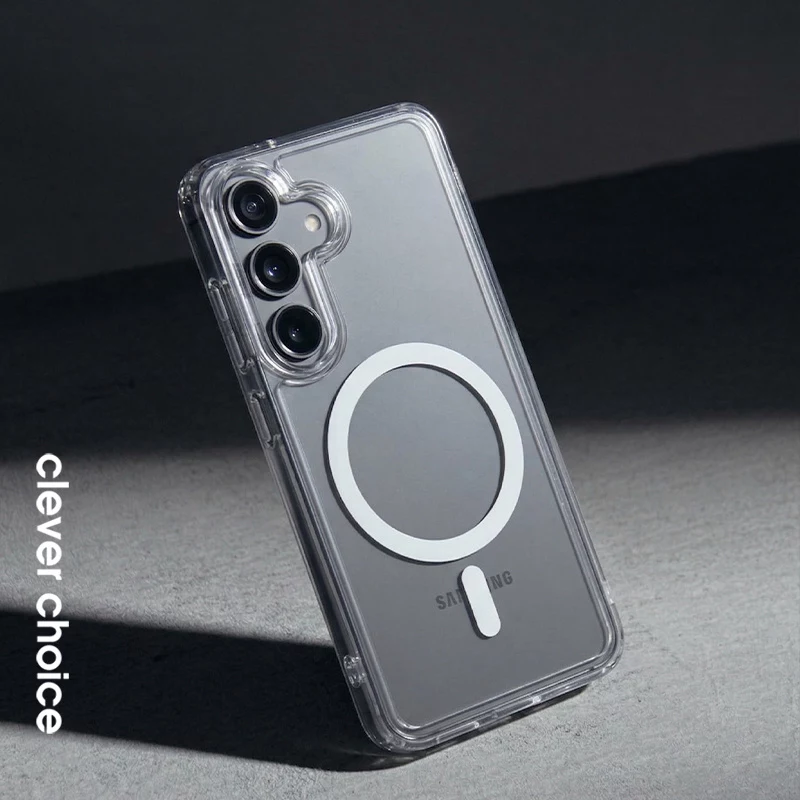 Crong Hybrid Clear Magnetic Case su MagSafe, skaidrus, Samsung Galaxy S26 Ultra