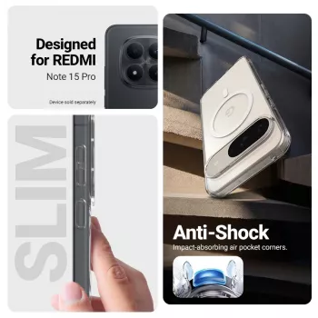 Crong Hybrid Clear Magnetic Case, skaidrus, skirtas „Xiaomi Redmi Note 15 Pro 5G“
