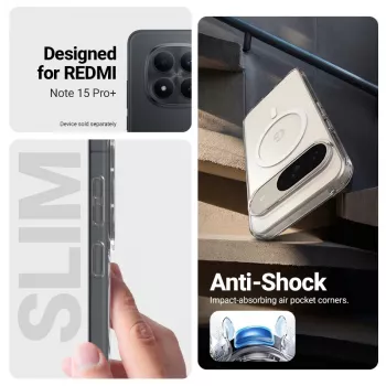 Crong Hybrid Clear Magnetic Case MagSafe, skaidrus, skirtas Xiaomi Redmi Note 15 Pro+ 5G