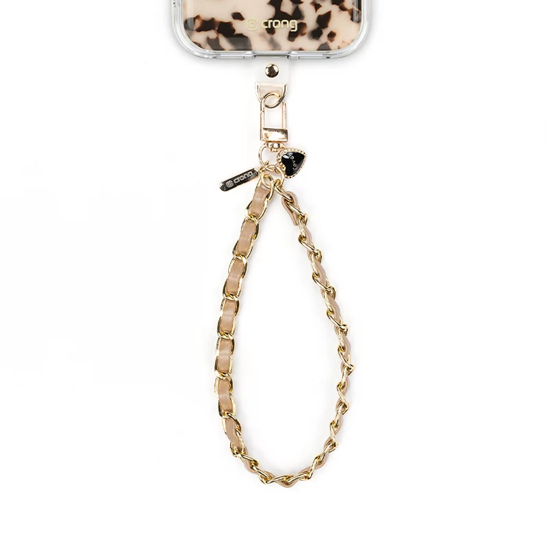 Crong Phone Charm - Beige Twist Braided Nylon Lanyard